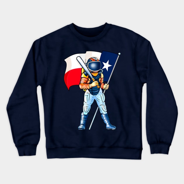 Houston Astros World series Champ Texas Flag Astronaut Space City Crewneck Sweatshirt by SafSafStore